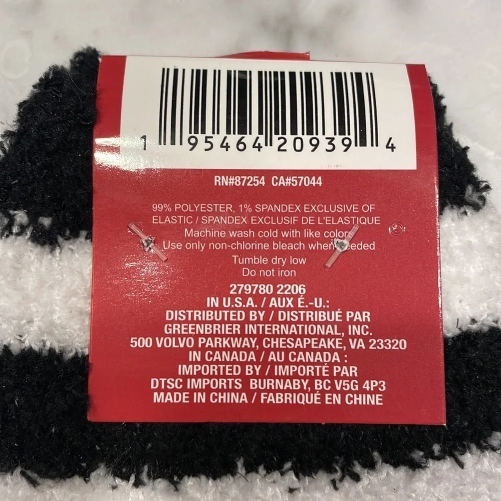 Snugadoo Women's Two Pairs of Fuzzy Socks Penguin And Stripes